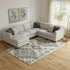 9' X 12' Beige Charcoal And Gray Tribal Washable Area Rug With UV Protection