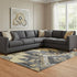 8' X 10' Gold Charcoal And Gray Tribal Washable Area Rug With UV Protection