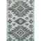 5' X 8' Mint Green Charcoal And Gray Tribal Washable Area Rug With UV Protection