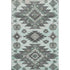 5' X 8' Mint Green Charcoal And Gray Tribal Washable Area Rug With UV Protection