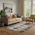 5' X 8' Gold Copper And Ivory Tribal Washable Area Rug With UV Protection