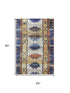 5' X 8' Gold Copper And Ivory Tribal Washable Area Rug With UV Protection
