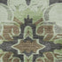 8' Artichoke Green Charcoal And Gray Floral Medallion Washable Round Rug With UV Protection