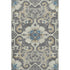 5' X 8' Beige Charcoal And Blue Floral Medallion Washable Area Rug With UV Protection