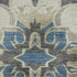5' X 8' Beige Charcoal And Blue Floral Medallion Washable Area Rug With UV Protection