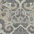 5' X 8' Beige Charcoal And Blue Floral Medallion Washable Area Rug With UV Protection