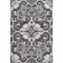 5' X 8' Purple Ivory And Charcoal Floral Medallion Washable Area Rug With UV Protection