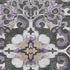 5' X 8' Purple Ivory And Charcoal Floral Medallion Washable Area Rug With UV Protection