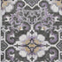 5' X 8' Purple Ivory And Charcoal Floral Medallion Washable Area Rug With UV Protection