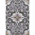8' X 10' Purple Ivory And Charcoal Floral Medallion Washable Area Rug With UV Protection