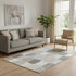 5' X 8' Beige Gray And Silver Geometric Washable Area Rug With UV Protection