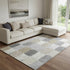 8' X 10' Beige Gray And Silver Geometric Washable Area Rug With UV Protection