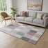 5' X 8' Blush Gray And Silver Geometric Washable Area Rug With UV Protection