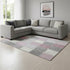 8' X 10' Blush Gray And Silver Geometric Washable Area Rug With UV Protection