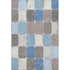 5' X 8' Blue Ivory And Taupe Geometric Washable Area Rug With UV Protection