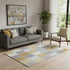5' X 8' Gold Gray And Ivory Geometric Washable Area Rug With UV Protection