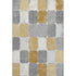 5' X 8' Gold Gray And Ivory Geometric Washable Area Rug With UV Protection