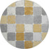 8' Gold Gray And Ivory Geometric Washable Round Rug With UV Protection