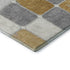8' Gold Gray And Ivory Geometric Washable Round Rug With UV Protection