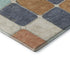 5' X 8' Rust Blue And Ivory Geometric Washable Area Rug With UV Protection