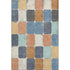 8' X 10' Rust Blue And Ivory Geometric Washable Area Rug With UV Protection