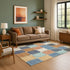 8' X 10' Rust Blue And Ivory Geometric Washable Area Rug With UV Protection