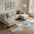 9' X 12' Rust Blue And Ivory Geometric Washable Area Rug With UV Protection