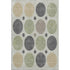5' X 8' Beige Charcoal And Green Geometric Washable Area Rug With UV Protection
