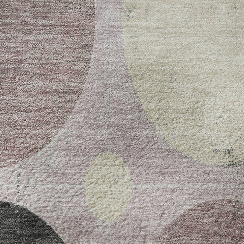 8' X 10' Blush Charcoal And Ivory Geometric Washable Area Rug With UV Protection