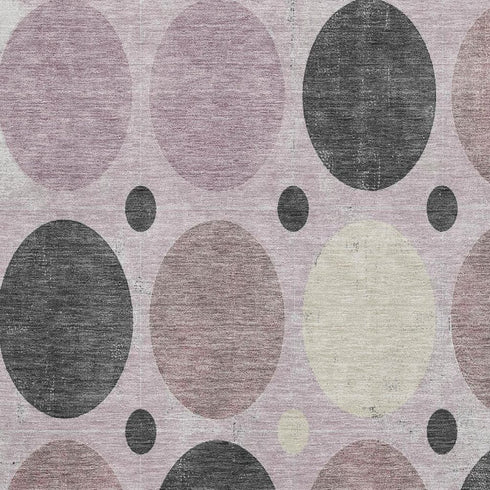 8' X 10' Blush Charcoal And Ivory Geometric Washable Area Rug With UV Protection