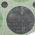 8' Green Ivory And Charcoal Geometric Washable Round Rug With UV Protection