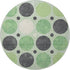 8' Green Ivory And Charcoal Geometric Washable Round Rug With UV Protection