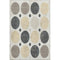 5' X 8' Ivory Charcoal And Beige Geometric Washable Area Rug With UV Protection