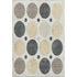 5' X 8' Ivory Charcoal And Beige Geometric Washable Area Rug With UV Protection