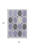 5' X 8' Lavender Charcoal And Ivory Geometric Washable Area Rug With UV Protection