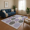8' X 10' Lavender Charcoal And Ivory Geometric Washable Area Rug With UV Protection