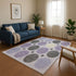 8' X 10' Lavender Charcoal And Ivory Geometric Washable Area Rug With UV Protection