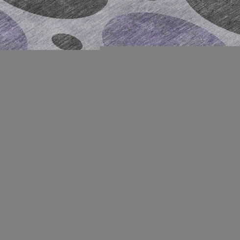 8' X 10' Lavender Charcoal And Ivory Geometric Washable Area Rug With UV Protection
