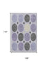 9' X 12' Lavender Charcoal And Ivory Geometric Washable Area Rug With UV Protection