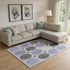9' X 12' Lavender Charcoal And Ivory Geometric Washable Area Rug With UV Protection