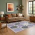 9' X 12' Lavender Charcoal And Ivory Geometric Washable Area Rug With UV Protection