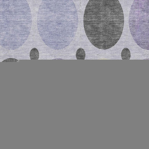 9' X 12' Lavender Charcoal And Ivory Geometric Washable Area Rug With UV Protection