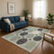 9' X 12' Sage Charcoal And Ivory Geometric Washable Area Rug With UV Protection