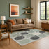 9' X 12' Sage Charcoal And Ivory Geometric Washable Area Rug With UV Protection