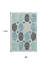 8' X 10' Teal Charcoal And Beige Geometric Washable Area Rug With UV Protection