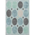 8' X 10' Teal Charcoal And Beige Geometric Washable Area Rug With UV Protection