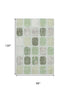 8' X 10' Artichoke Green Gray And Ivory Geometric Washable Area Rug With UV Protection