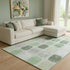 8' X 10' Artichoke Green Gray And Ivory Geometric Washable Area Rug With UV Protection