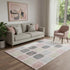 5' X 8' Blush Charcoal And Ivory Geometric Washable Area Rug With UV Protection