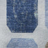 5' X 8' Denim Blue Brown And Teal Geometric Washable Area Rug With UV Protection